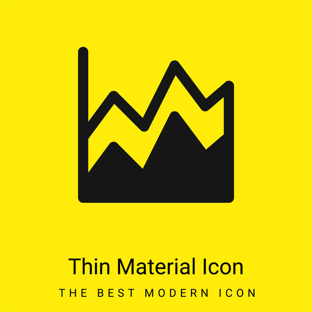 Area Chart minimal bright yellow material icon - Vector, Image