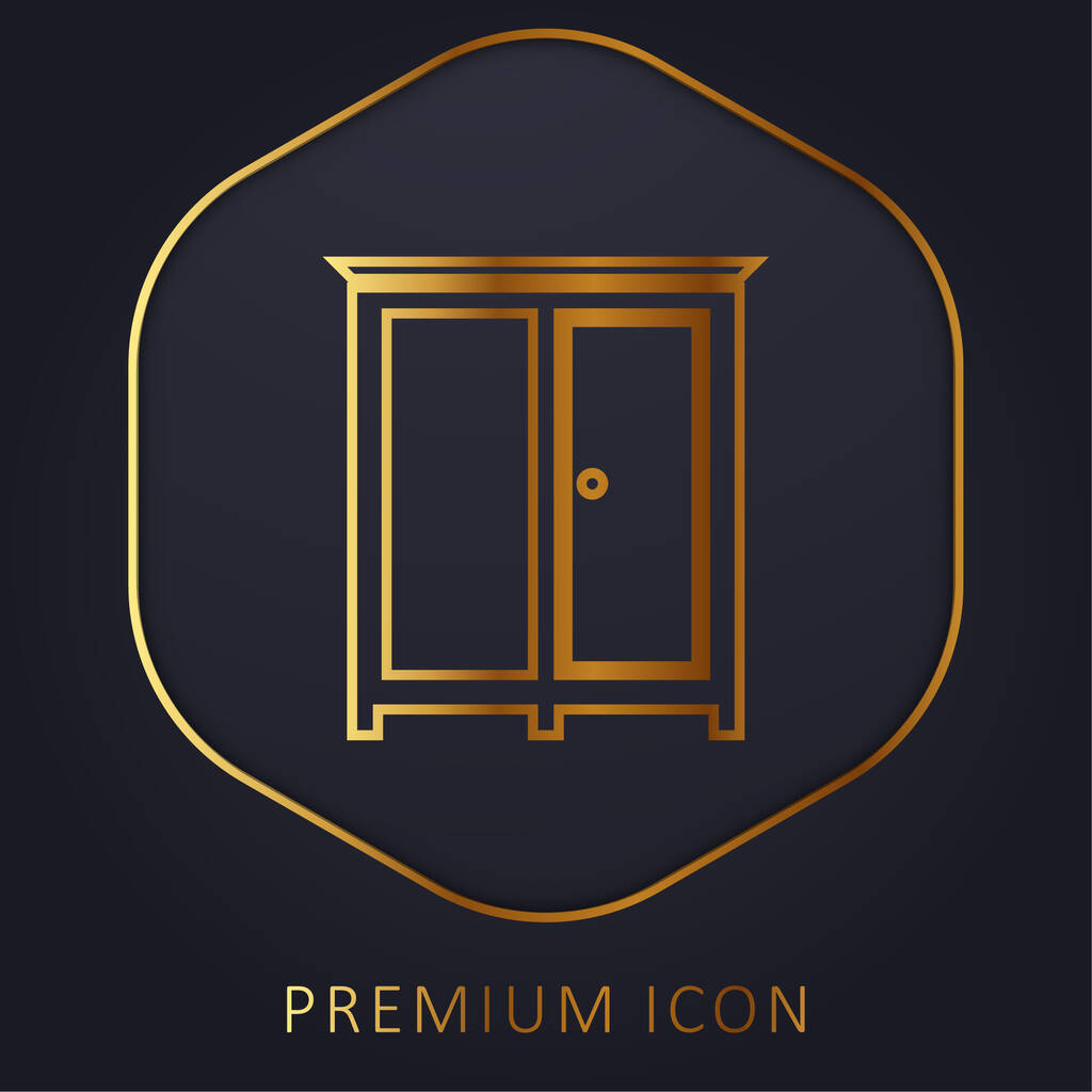 szafa sypialnia złota linia logo lub ikona premium - Wektor, obraz