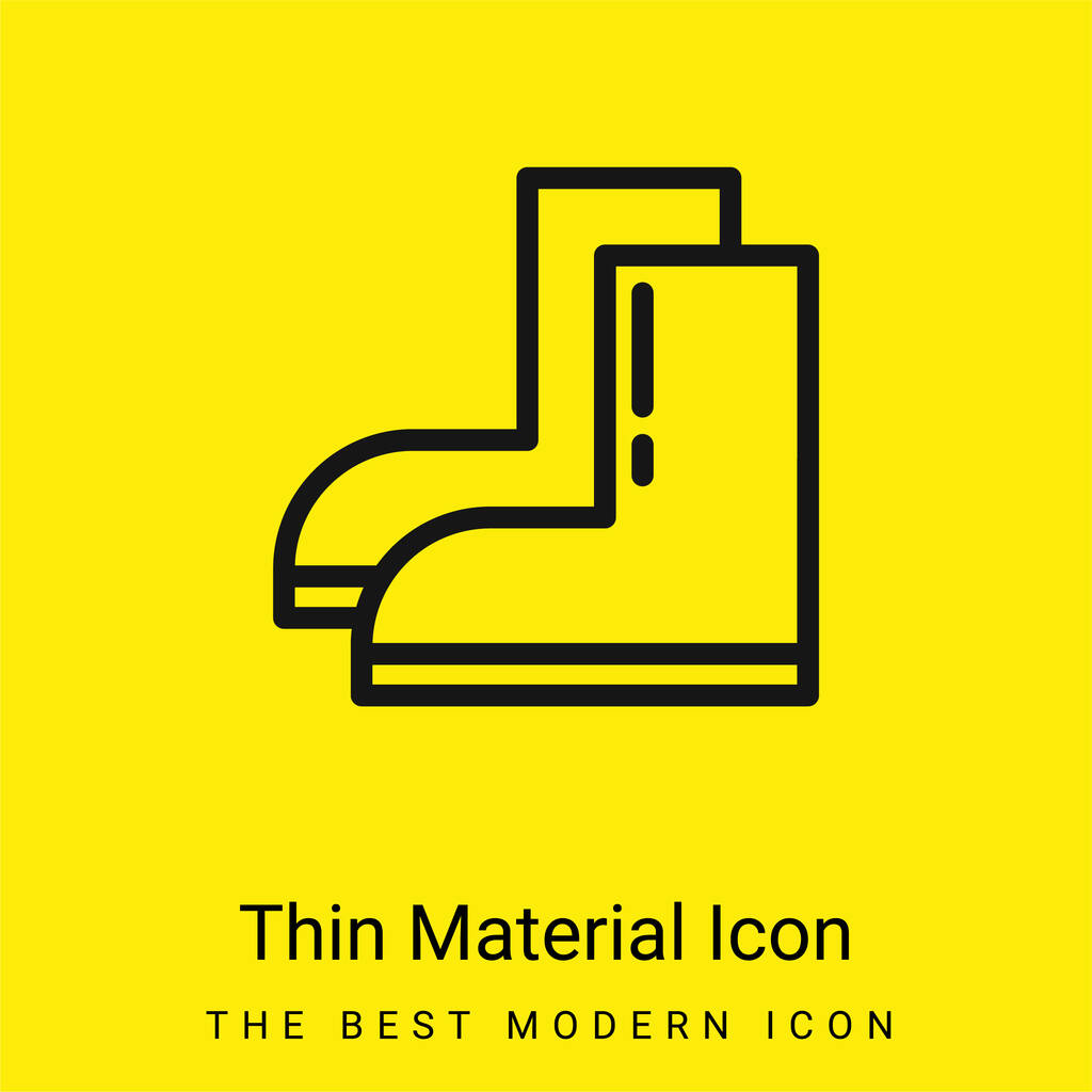 Botas ícone material amarelo brilhante mínimo - Vetor, Imagem