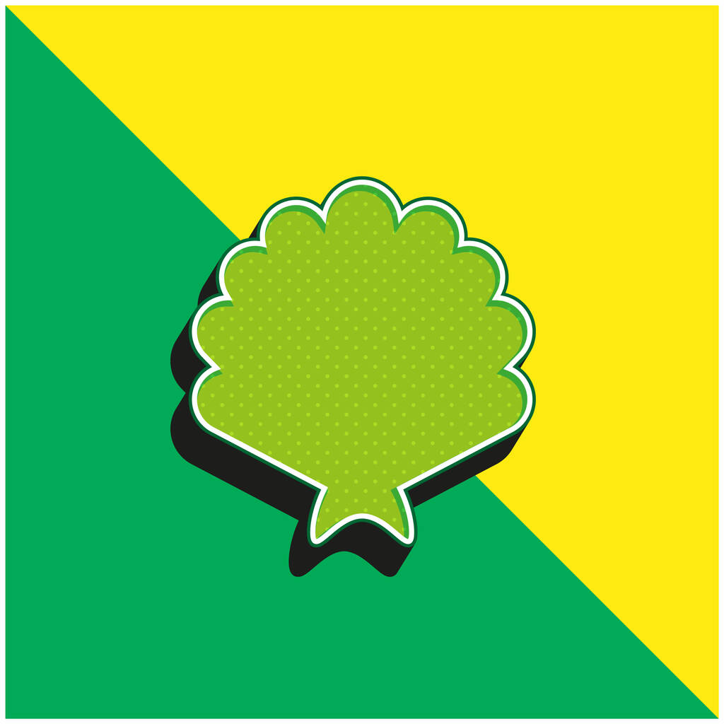 Μεγάλο κέλυφος Πράσινο και κίτρινο σύγχρονο 3d διάνυσμα εικονίδιο λογότυπο - Διάνυσμα, εικόνα