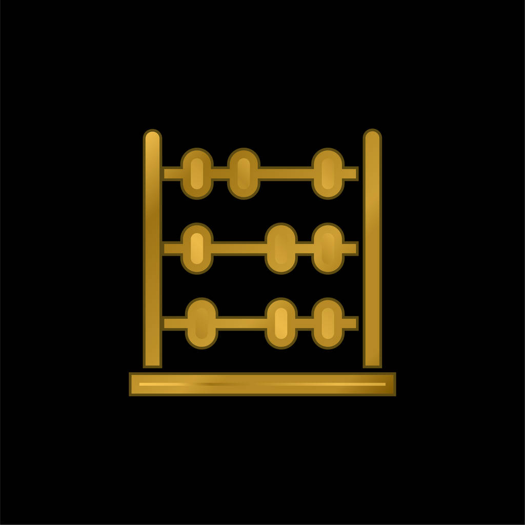 Abaküs Oyuncak Altın kaplama metalik simge veya logo vektörü - Vektör, Görsel