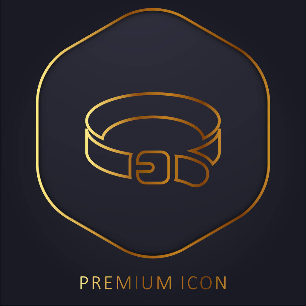 Cinturón de línea dorada logotipo premium o icono - Vector, Imagen