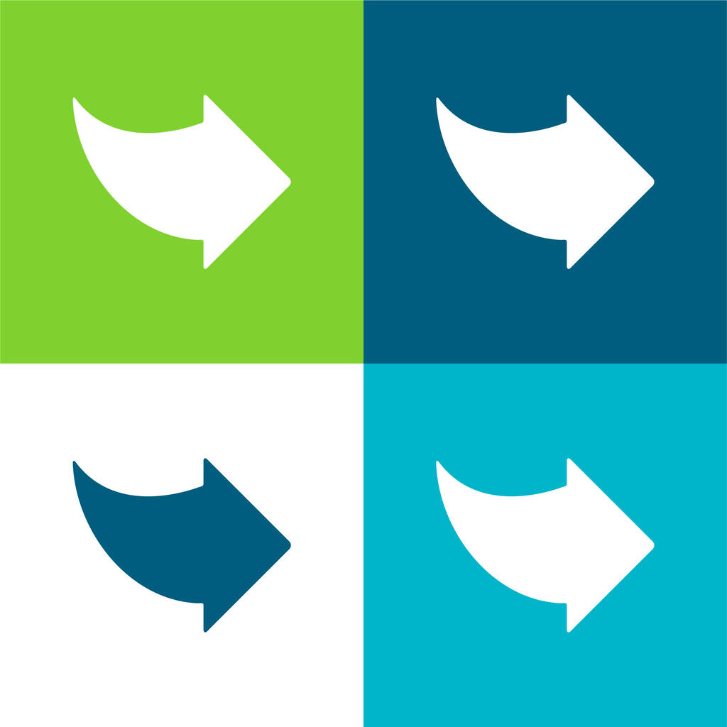 Flecha derecha negra Conjunto de iconos mínimo de cuatro colores - Vector, Imagen