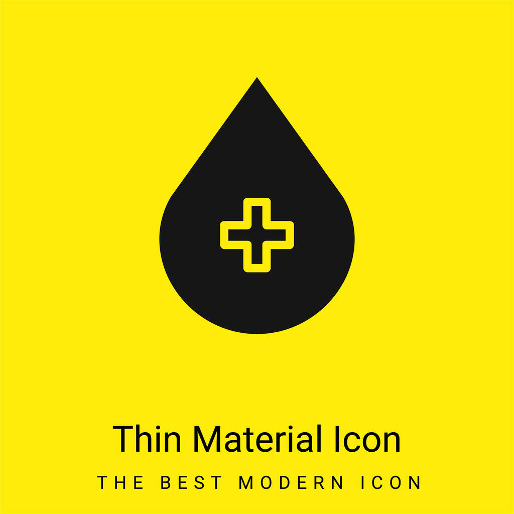 Blood minimal bright yellow material icon - Vector, Image