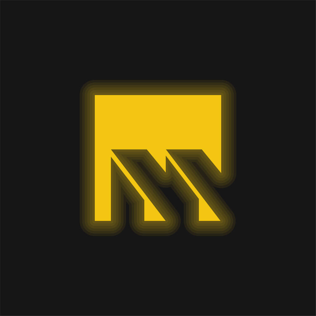 Brasilia Metro Logo keltainen hehkuva neon kuvake - Vektori, kuva