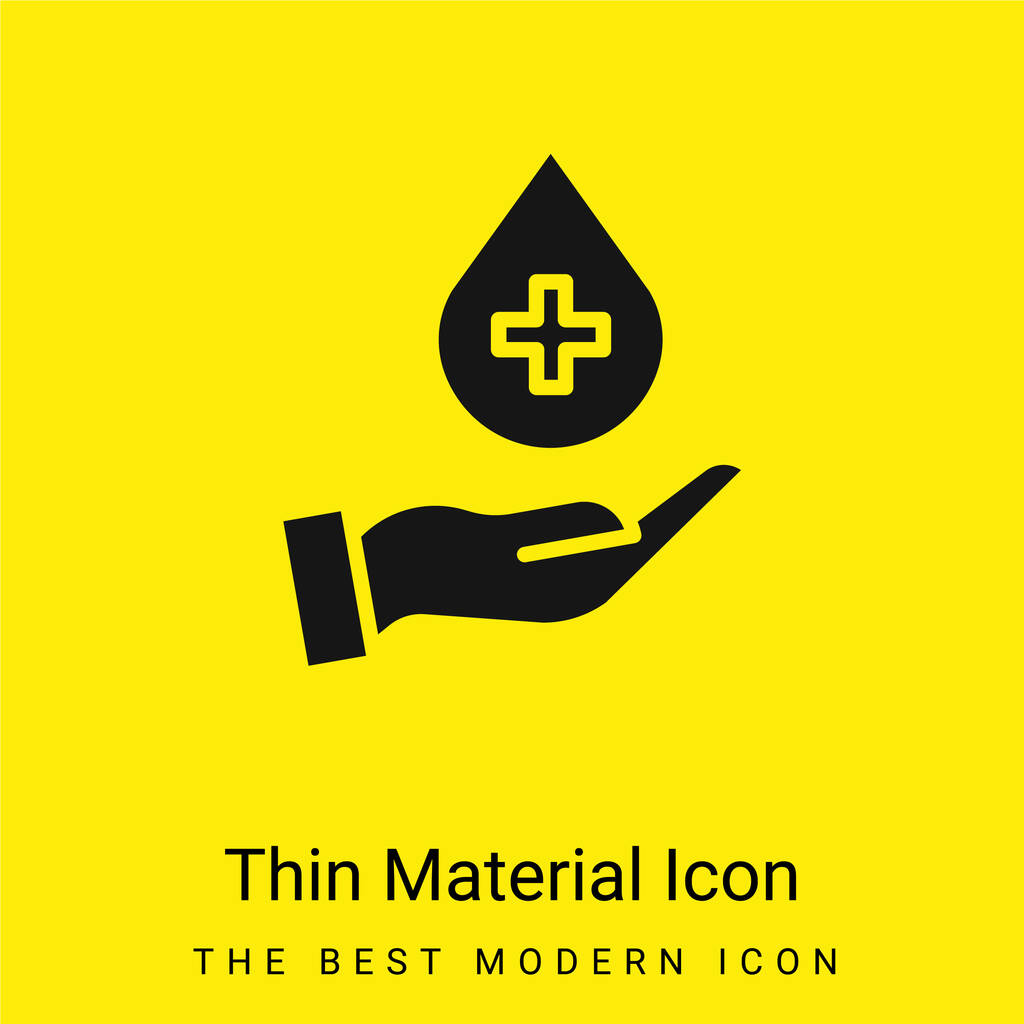 Bloeddonatie minimaal helder geel materiaal icoon - Vector, afbeelding