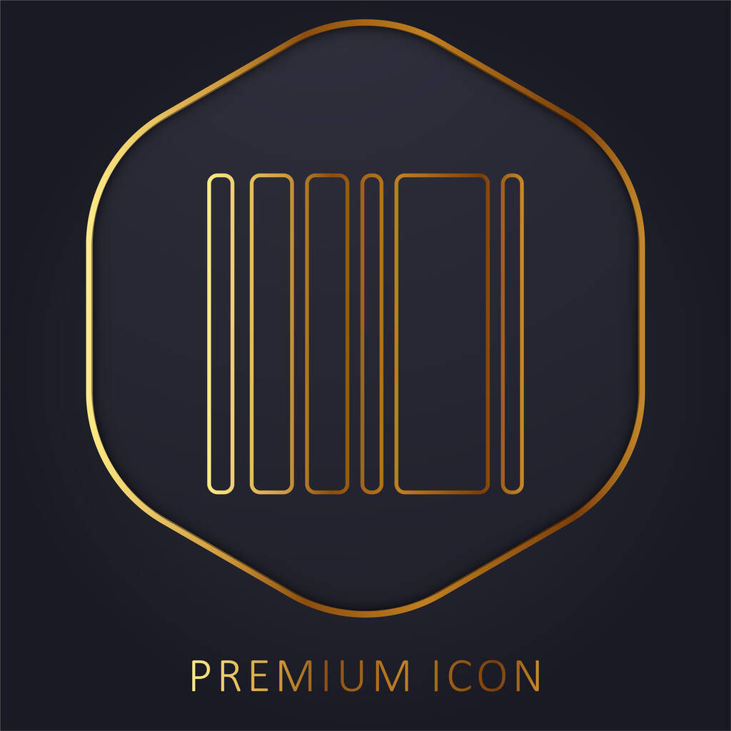 Código de barras Cuadrado Variante línea dorada logotipo premium o icono - Vector, Imagen