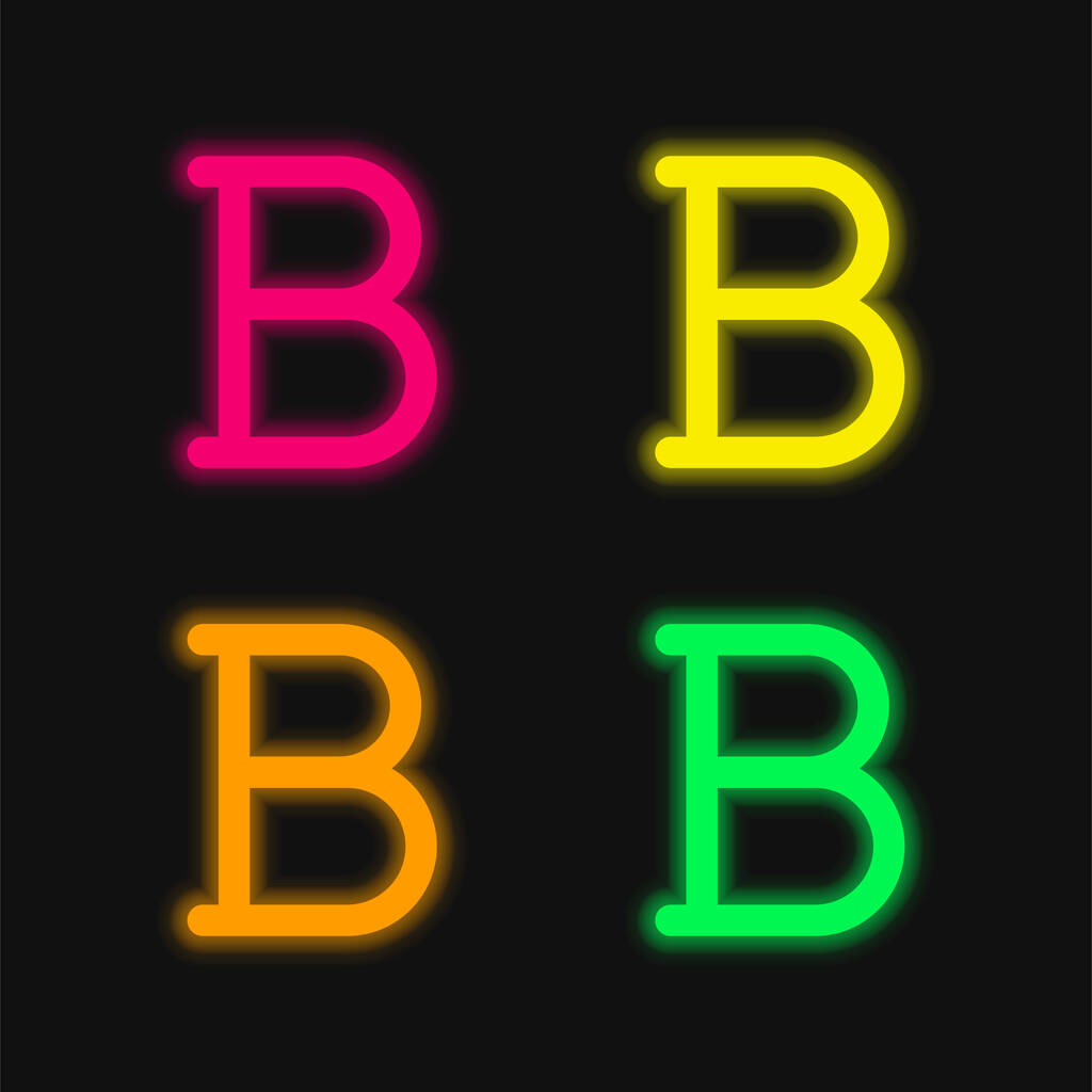 Bold four color glowing neon vector icon - Vector, Image