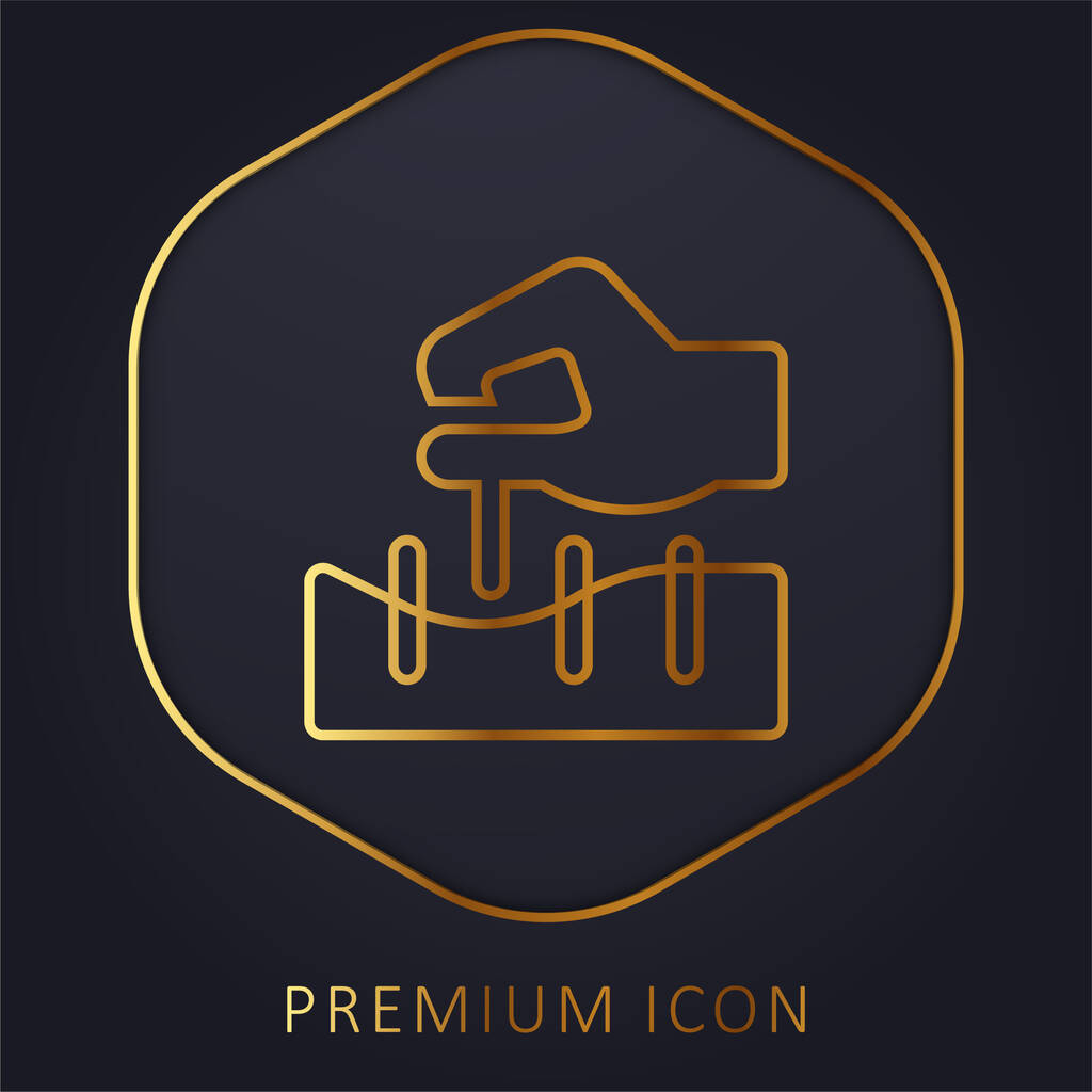 Akupunktura złota linia logo premium lub ikona - Wektor, obraz