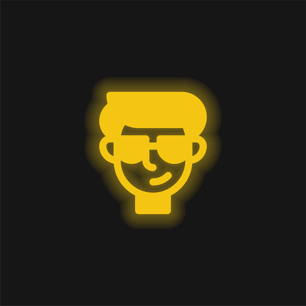 Желтый светящийся неоновый символ - Вектор,изображение