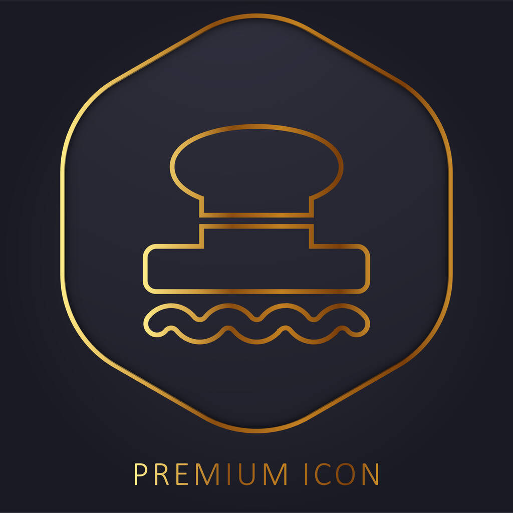 Bollard linha dourada logotipo premium ou ícone - Vetor, Imagem