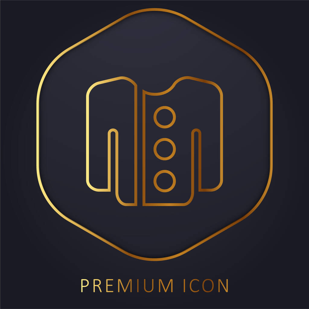 Big Botton Jacket arany vonal prémium logó vagy ikon - Vektor, kép