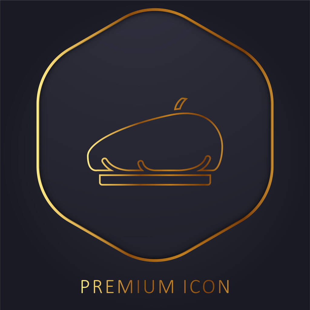 Boina linha dourada logotipo premium ou ícone - Vetor, Imagem