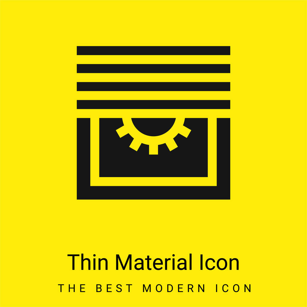 ブラインド最小限の明るい黄色の材料アイコン - ベクター画像