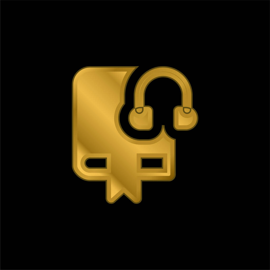 Аудіокнига Золота металева іконка або вектор логотипу
 - Вектор, зображення