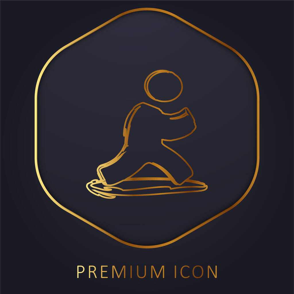 AIM Sketched Social Logo kultainen viiva premium logo tai kuvake - Vektori, kuva