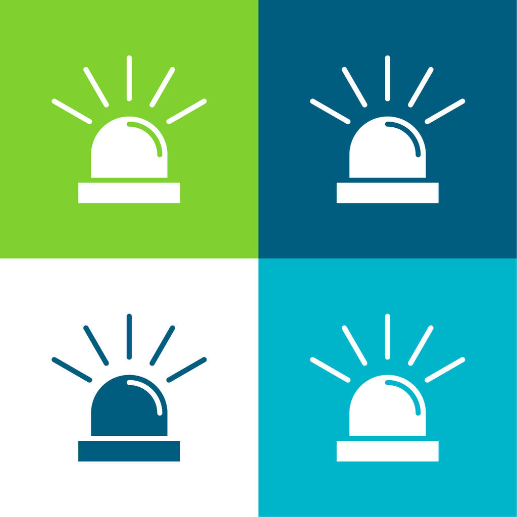 Alarm Byt čtyři barvy minimální ikona nastavena - Vektor, obrázek