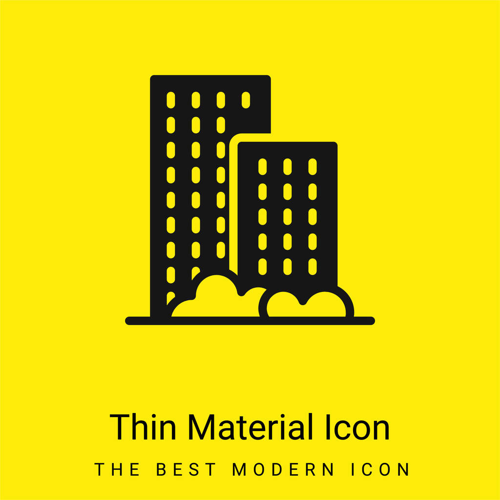 Apartamento mínimo icono de material amarillo brillante - Vector, imagen