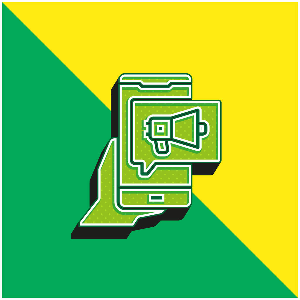Reklam Yeşil ve Sarı Modern 3D vektör simgesi logosu - Vektör, Görsel