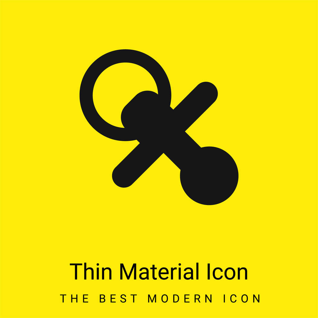 Baby dudlík minimální jasně žlutý materiál ikona - Vektor, obrázek