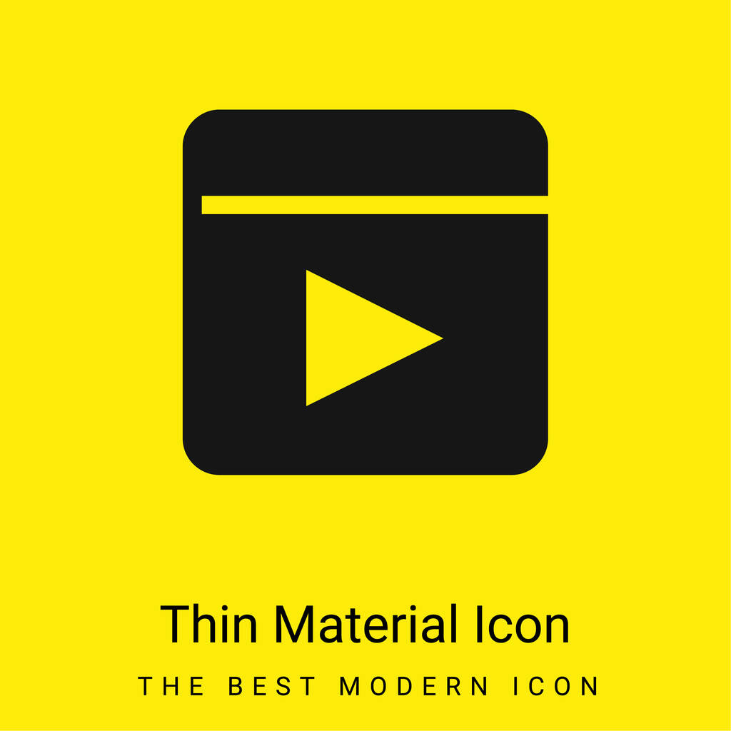 Animation minimal φωτεινό κίτρινο εικονίδιο υλικού - Διάνυσμα, εικόνα