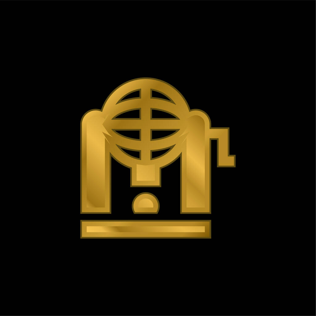 Bingo gold plated metalic icon or logo vector - Vector, Image