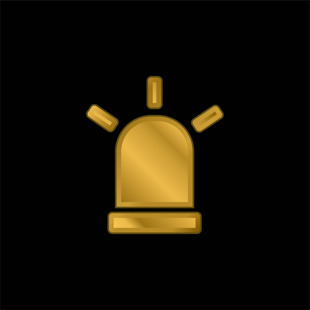 Ambülans Işığı altın kaplama metalik simge veya logo vektörü - Vektör, Görsel