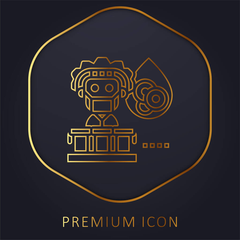 Blood Test golden line premium logo or icon - Vector, Image