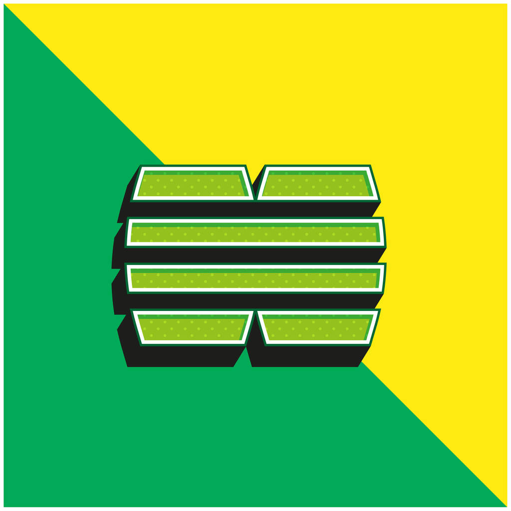 Fässer Grünes und gelbes modernes 3D-Vektorsymbol-Logo - Vektor, Bild