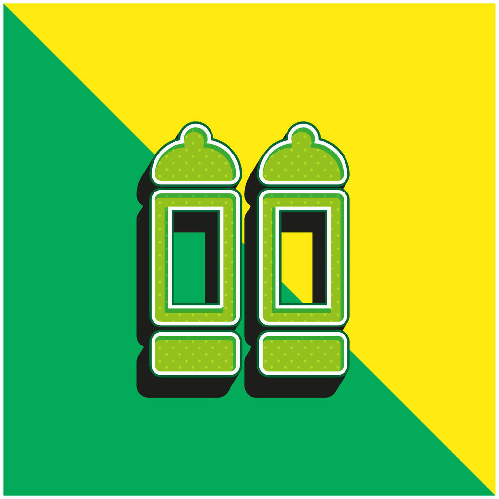 Big Spice Rack Logo icona vettoriale 3d moderna verde e gialla - Vettoriali, immagini