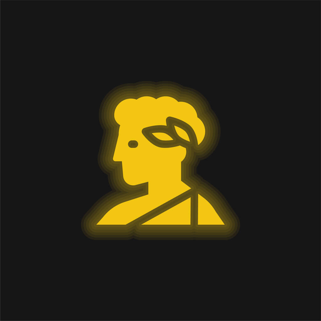 Apollo yellow glowing neon icon - Vector, Image