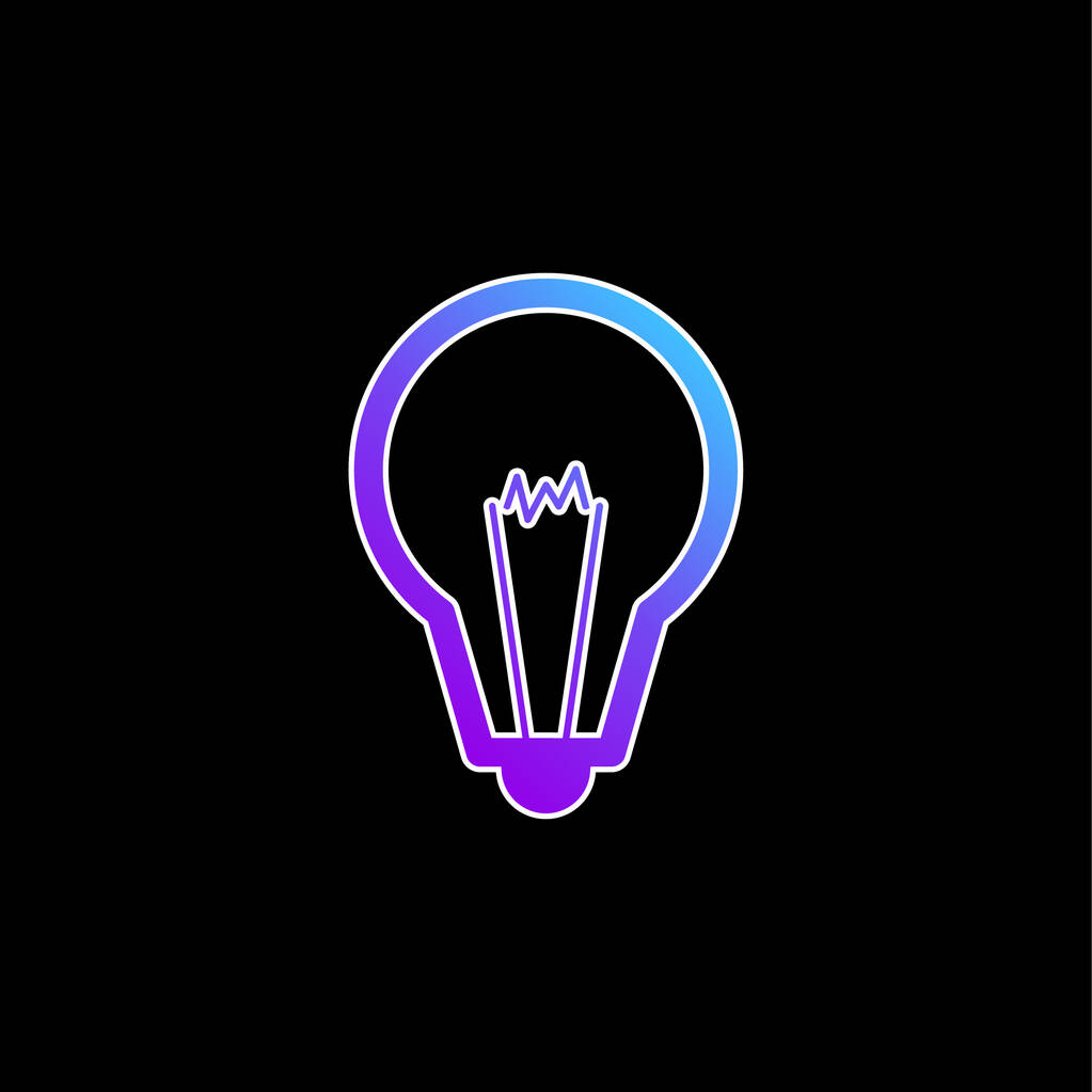 Grande lampadina blu gradiente icona vettoriale - Vettoriali, immagini