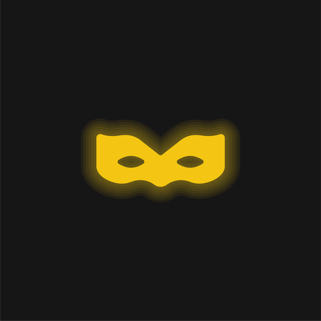 Anonymous yellow glowing neon icon - Vector, Image