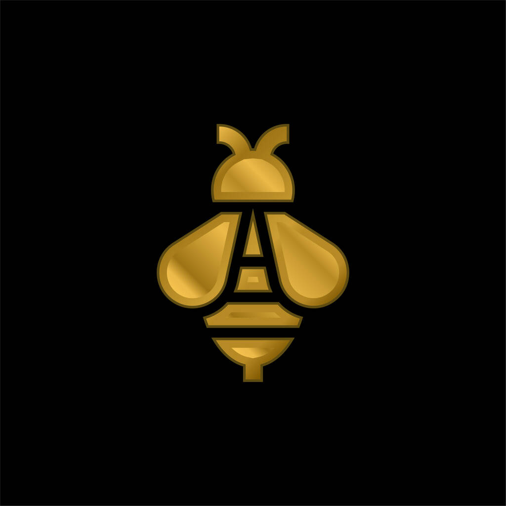 Biene vergoldet metallisches Symbol oder Logo-Vektor - Vektor, Bild