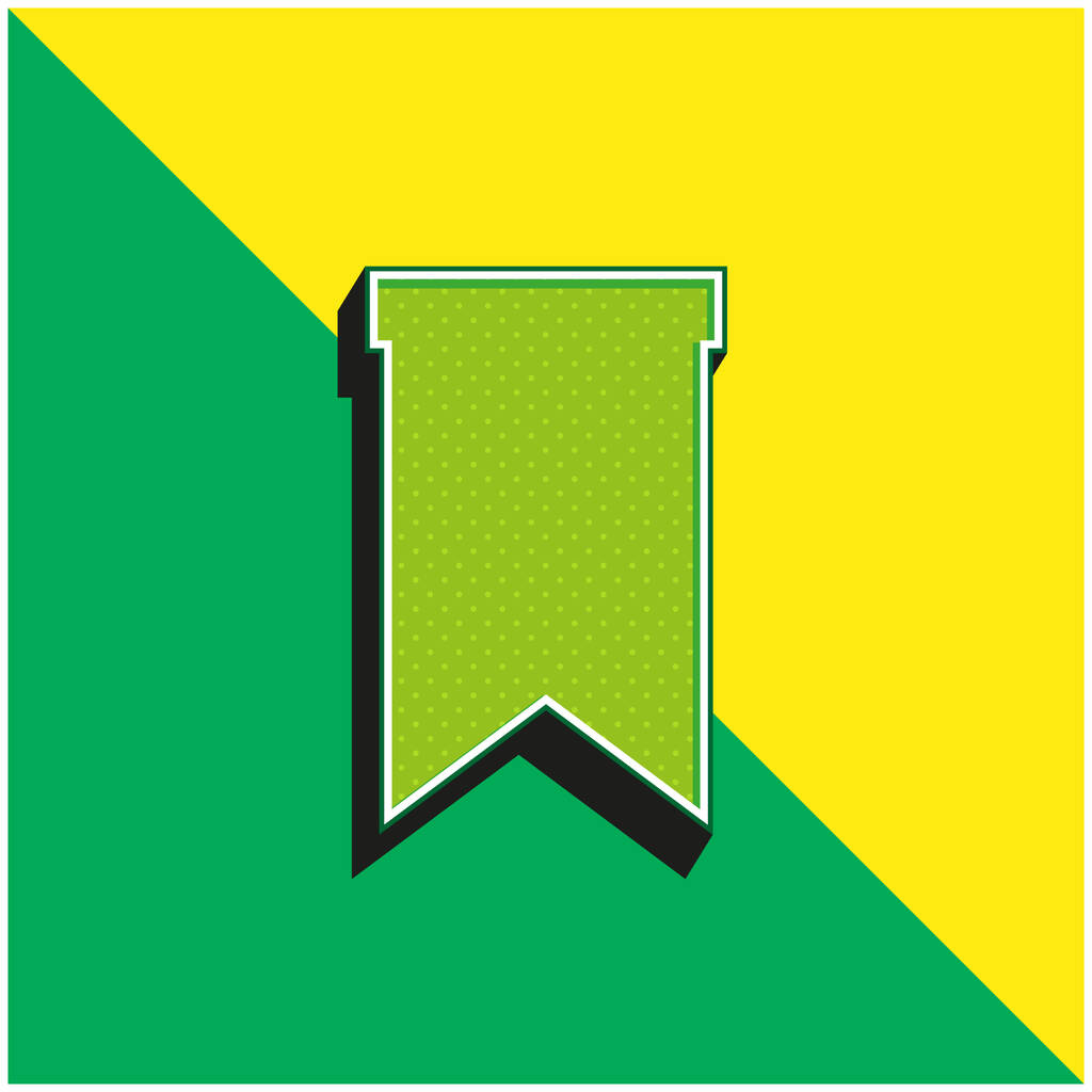 Signet Logo vectoriel 3d moderne vert et jaune - Vecteur, image
