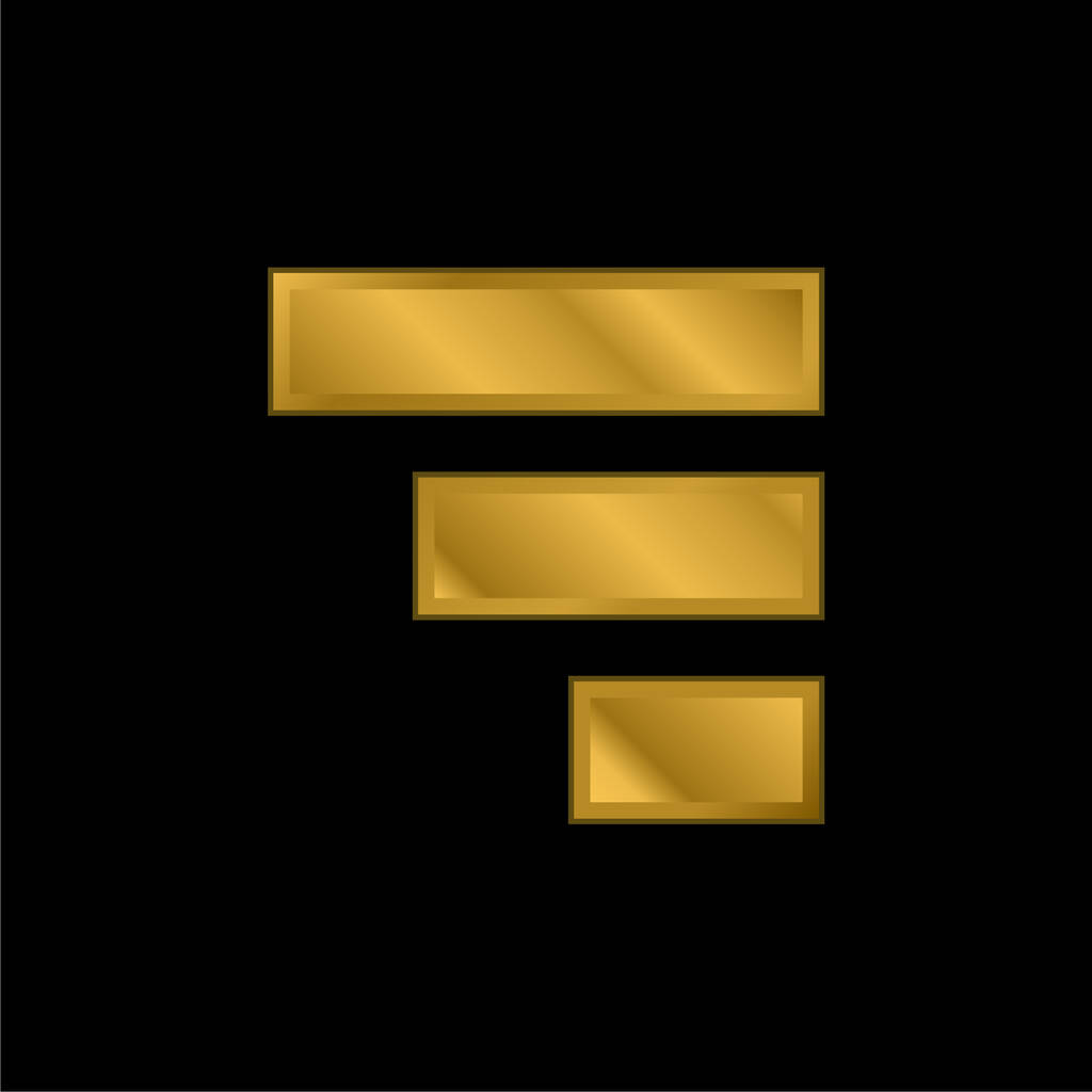 Barras banhado a ouro ícone metálico ou vetor logotipo - Vetor, Imagem