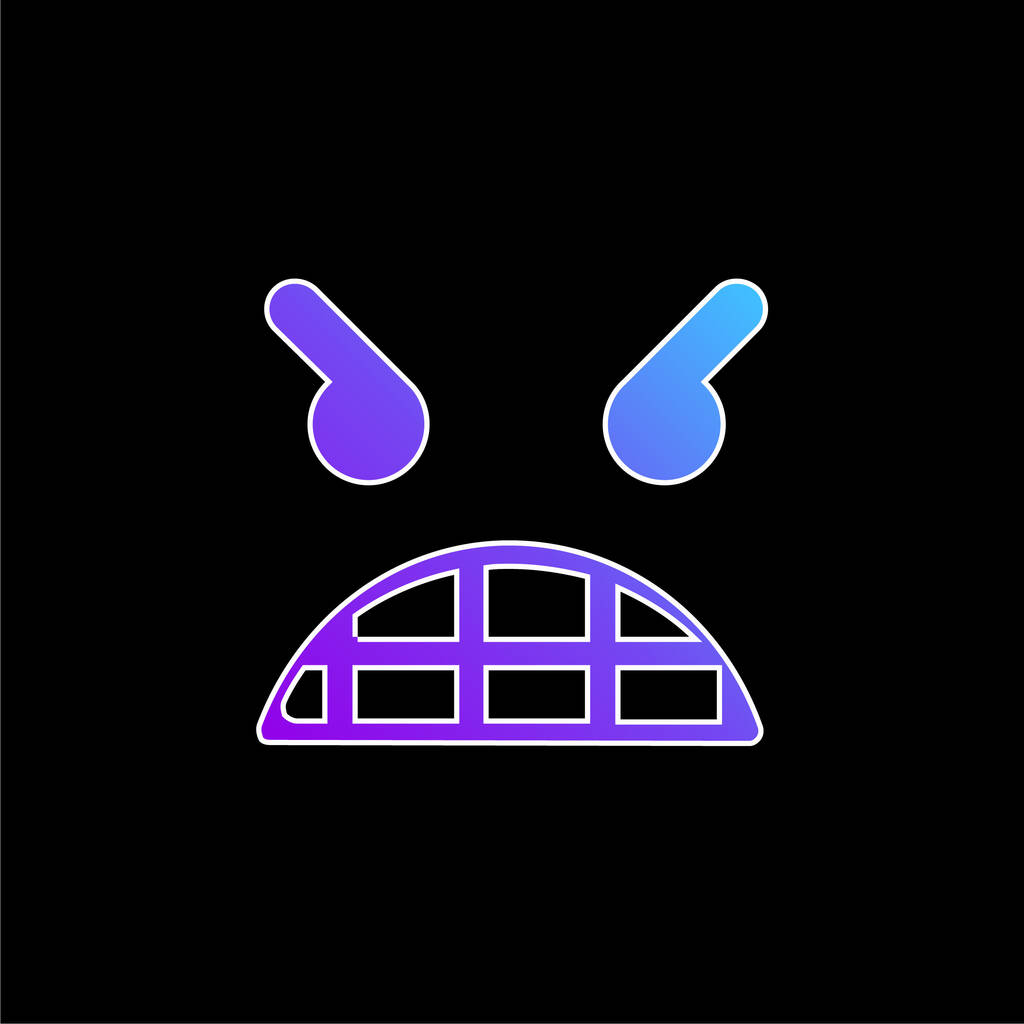 Angry Emoticon Face icona blu gradiente vettore - Vettoriali, immagini