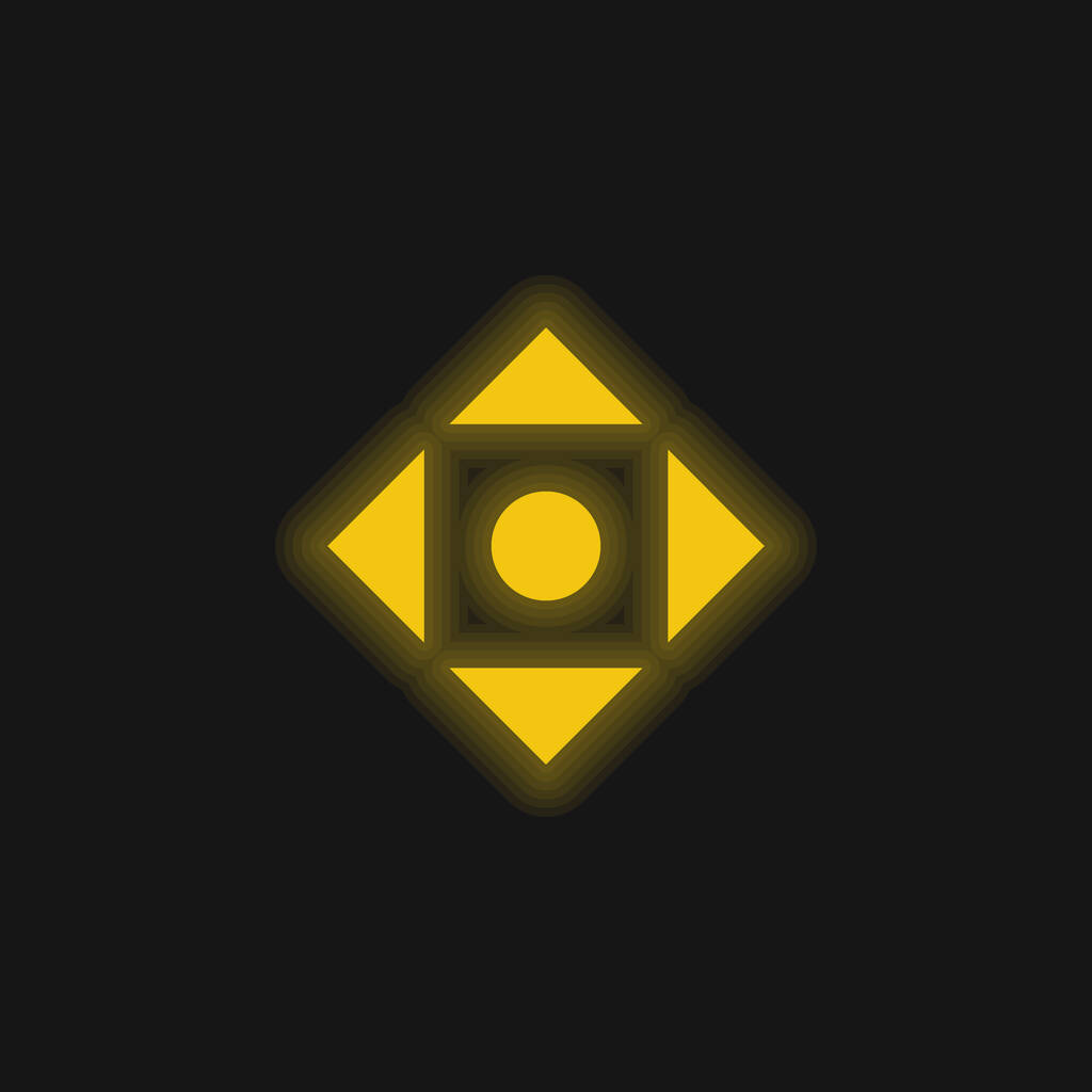 Στοίχιση σύμβολο κίτρινο λαμπερό νέον εικονίδιο - Διάνυσμα, εικόνα