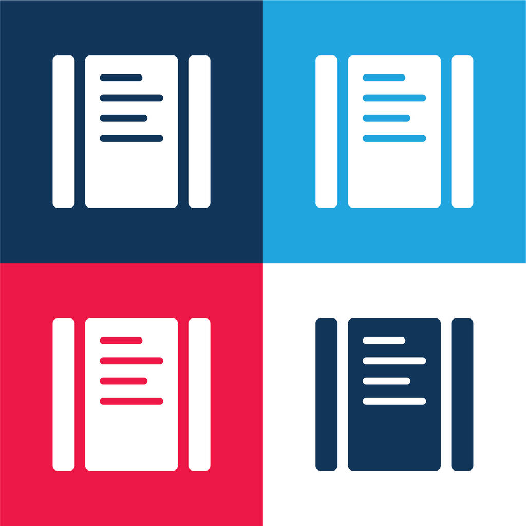 Black Text Page To Swipe Horizontally blue and red four color minimal icon set - Vector, Image