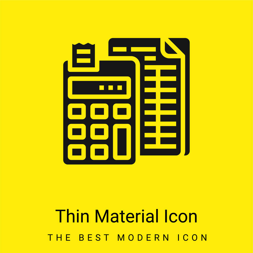 Contabilidade mínima amarelo brilhante ícone material - Vetor, Imagem