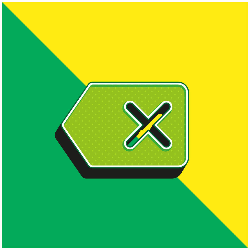 Backspace Zelená a žlutá moderní 3D vektorové logo ikony - Vektor, obrázek