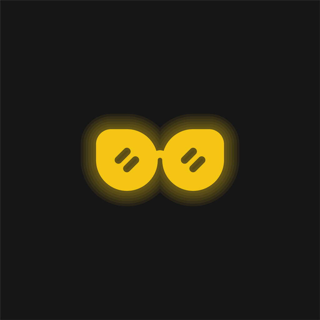 Zubehör gelb leuchtende Neon-Symbol - Vektor, Bild