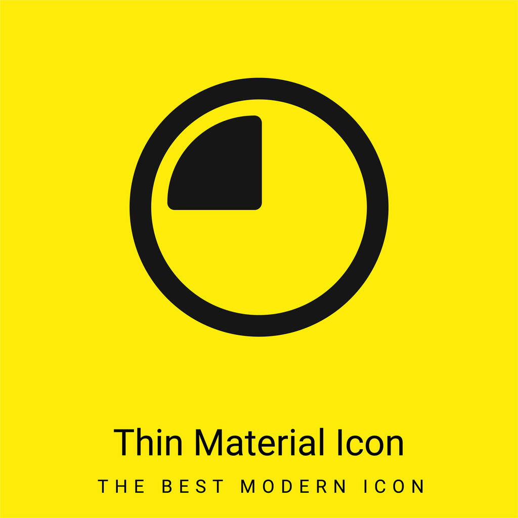 15 Minutos mínimo icono de material amarillo brillante - Vector, Imagen
