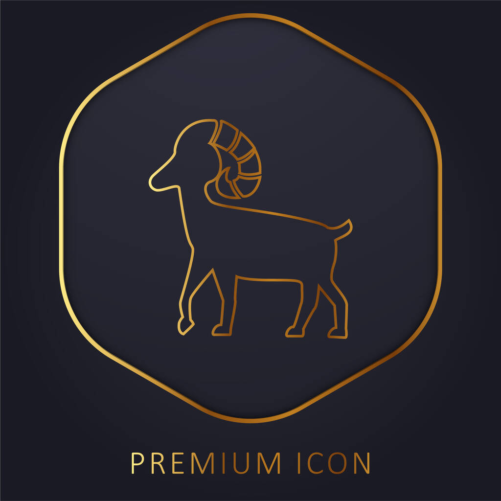 Aries línea de oro logotipo premium o icono - Vector, imagen