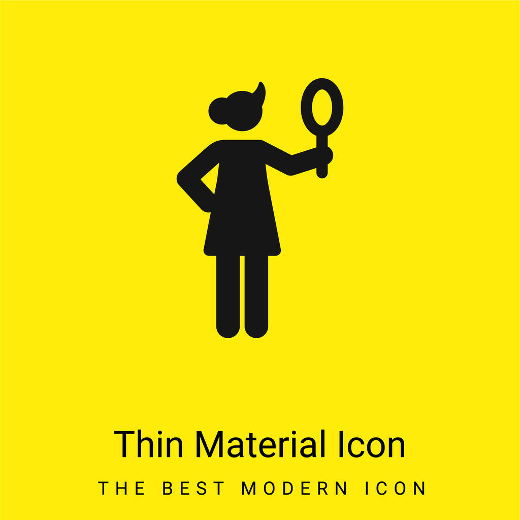 Schoonheid minimaal helder geel materiaal icoon - Vector, afbeelding