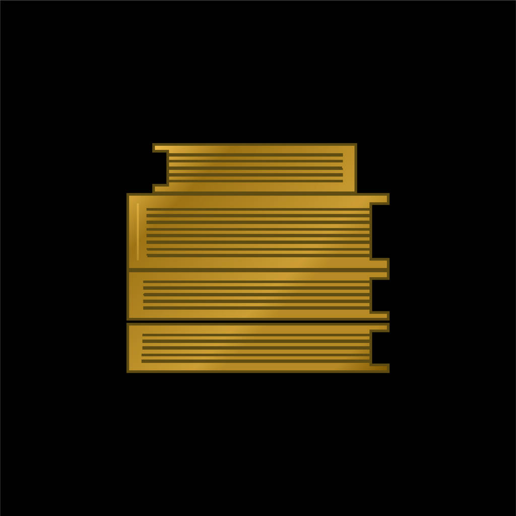 Books Stack gold plated metalic icon or logo vector - Vector, Image