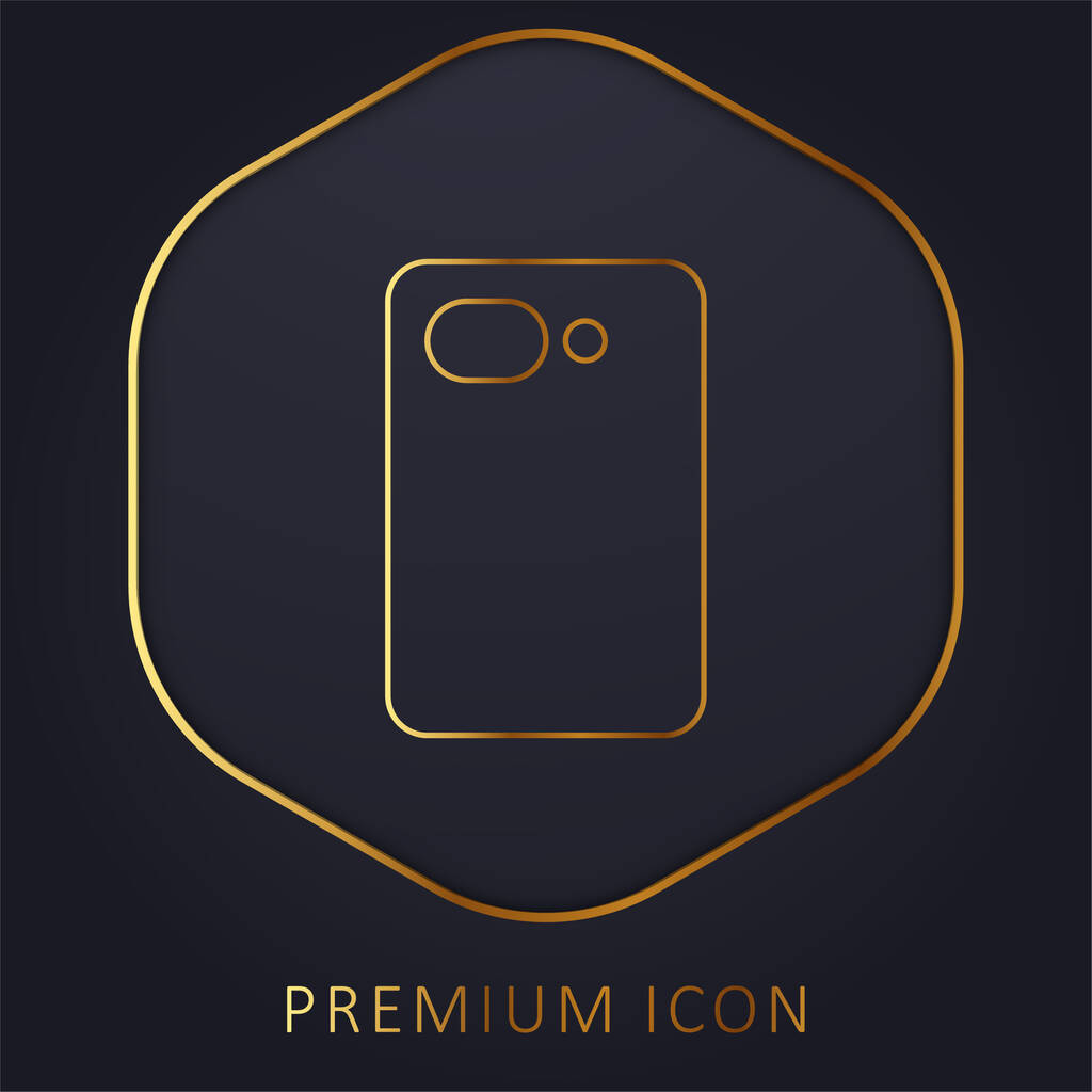 Cámara trasera línea dorada logotipo premium o icono - Vector, Imagen