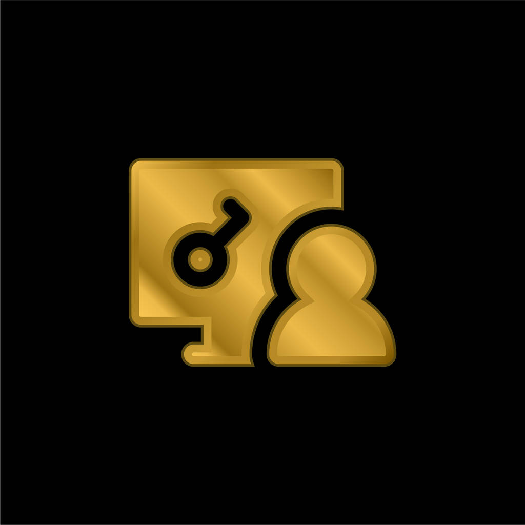 Acesso banhado a ouro ícone metálico ou vetor logotipo - Vetor, Imagem