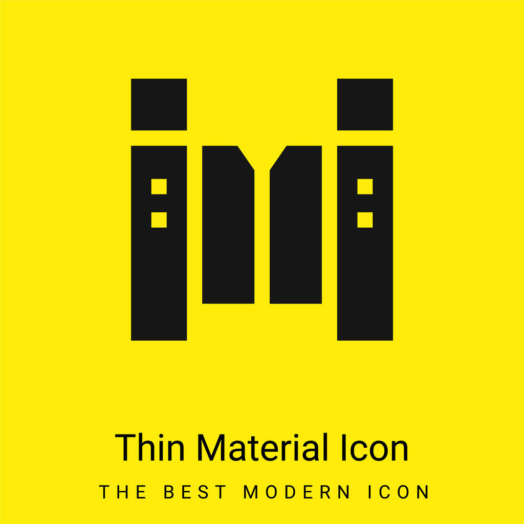 Akadály minimális világos sárga anyag ikon - Vektor, kép