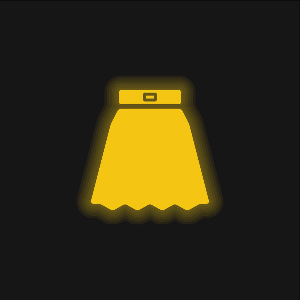 Grande jupe jaune brillant icône néon - Vecteur, image